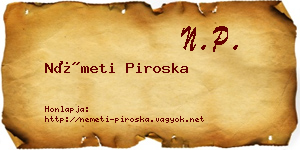 Németi Piroska névjegykártya