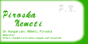 piroska nemeti business card