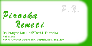 piroska nemeti business card